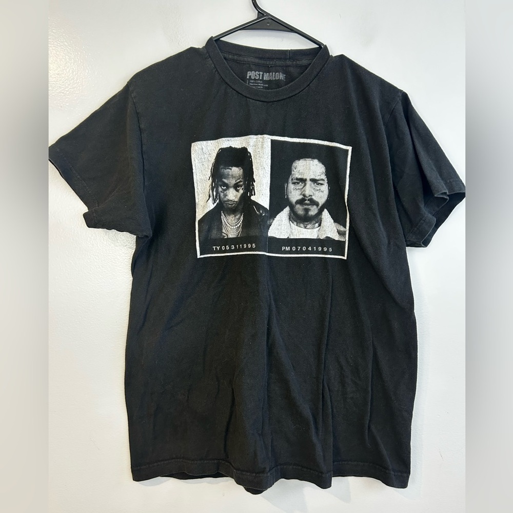 Post Malone Tommy Lee Tyla Yaweh Black Short Sleeve T-shirt Size Medium